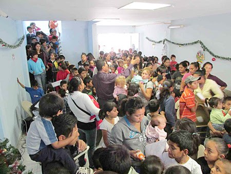 Kids at the clinic during Christmas fiestas Kids at the clinic during Christmas fiestas