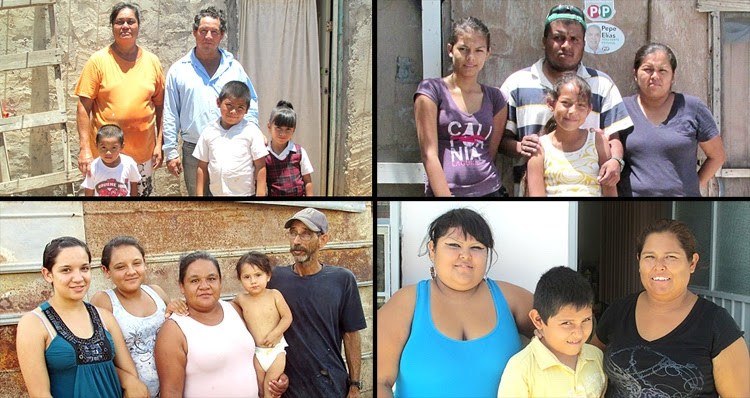Four families waiting for houses in Mexico