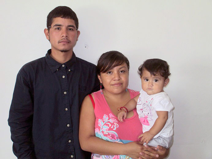 A family waiting for a house in Miguel Aleman