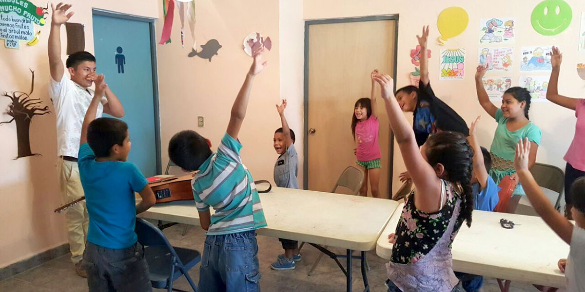 Kids at Vacation Bible School in Miguel Aleman