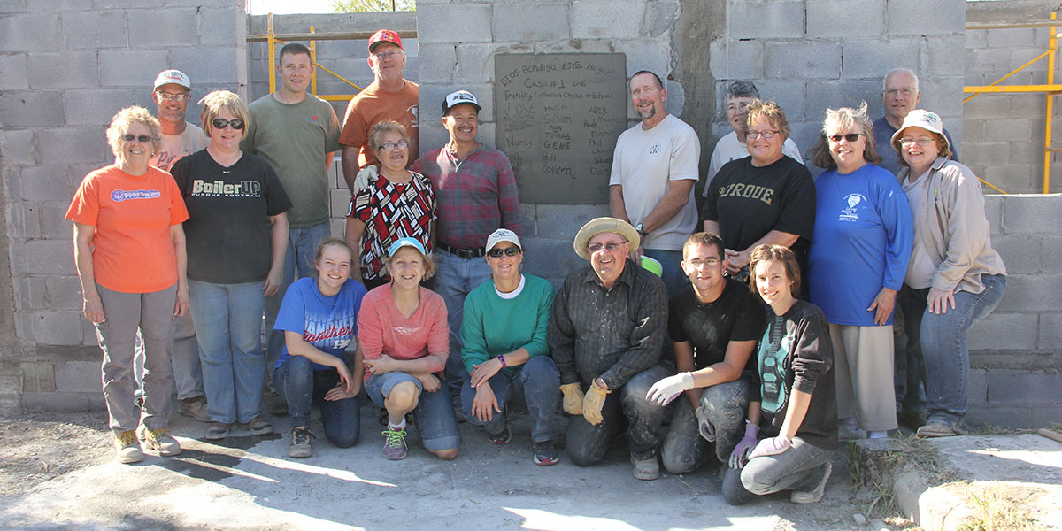 A team from Indiana with a family after helping them build a home in Reynosa A team from Indiana with a family after helping them build a home in Reynosa