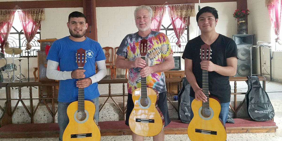 Dave from a music school provided guitars for our church and taught music lessons Dave from a music school provided guitars for our church and taught music lessons