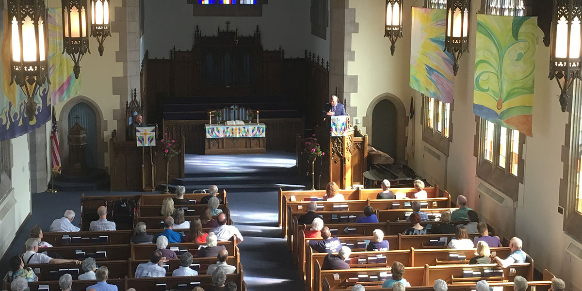 David preaching at Irvington Presbyterian in Indianapolis