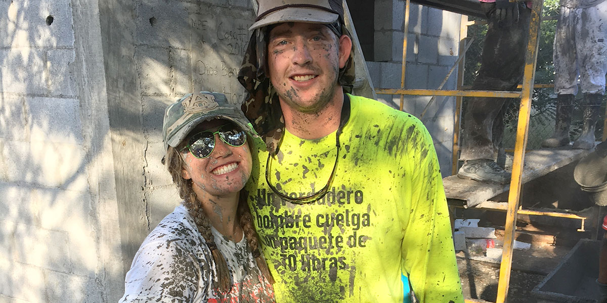 Friends after a roof pour in Reynosa