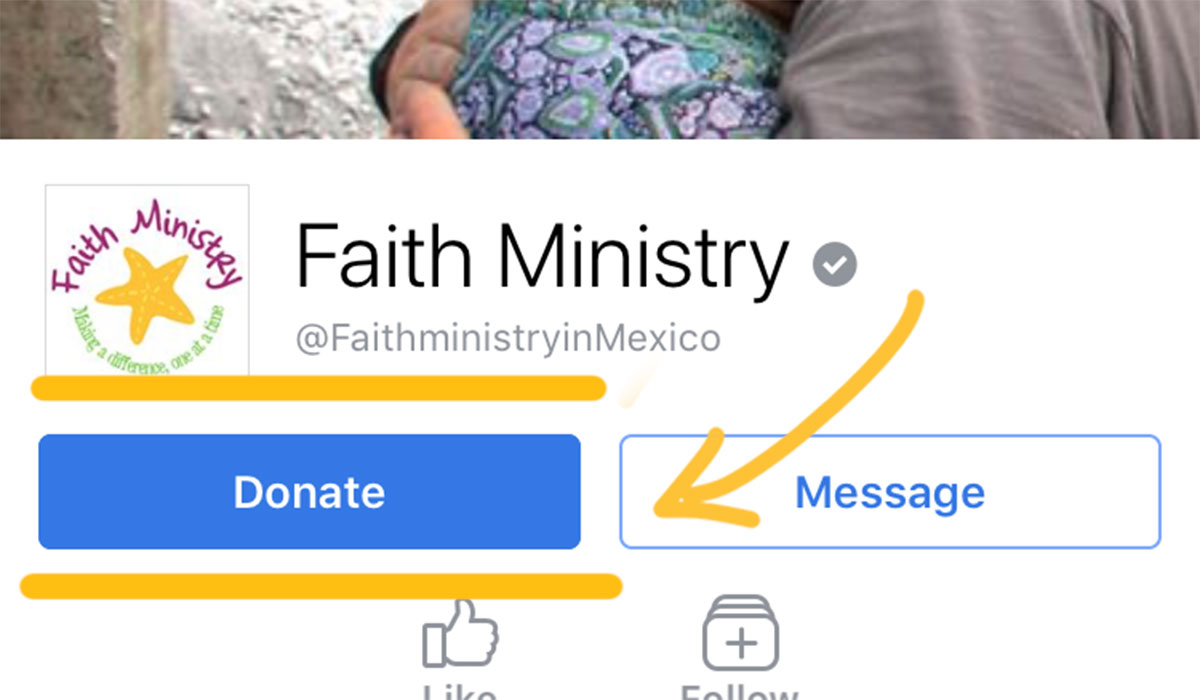 Donate to Faith Ministry on Facebook on your phone