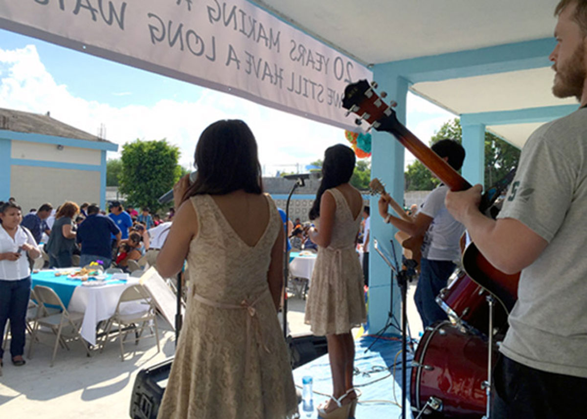 Youth from the church performing at the 20th anniversary celebration