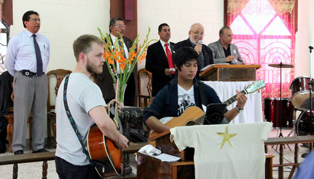 Guitar performing at the 20th anniversary celebration