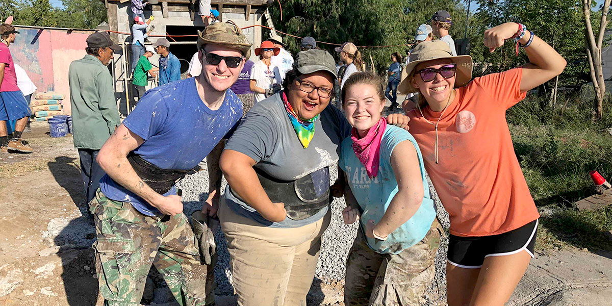 The summer interns pouring a roof in Reynosa