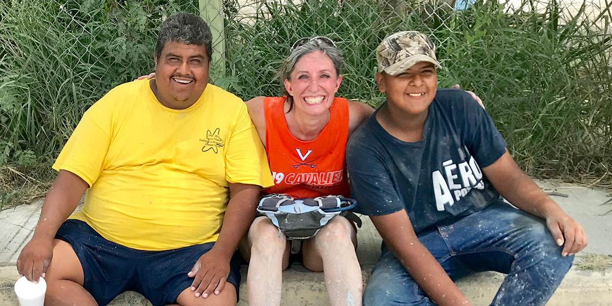 Kristin with her friends Angel and Brayan in Reynosa Mexico