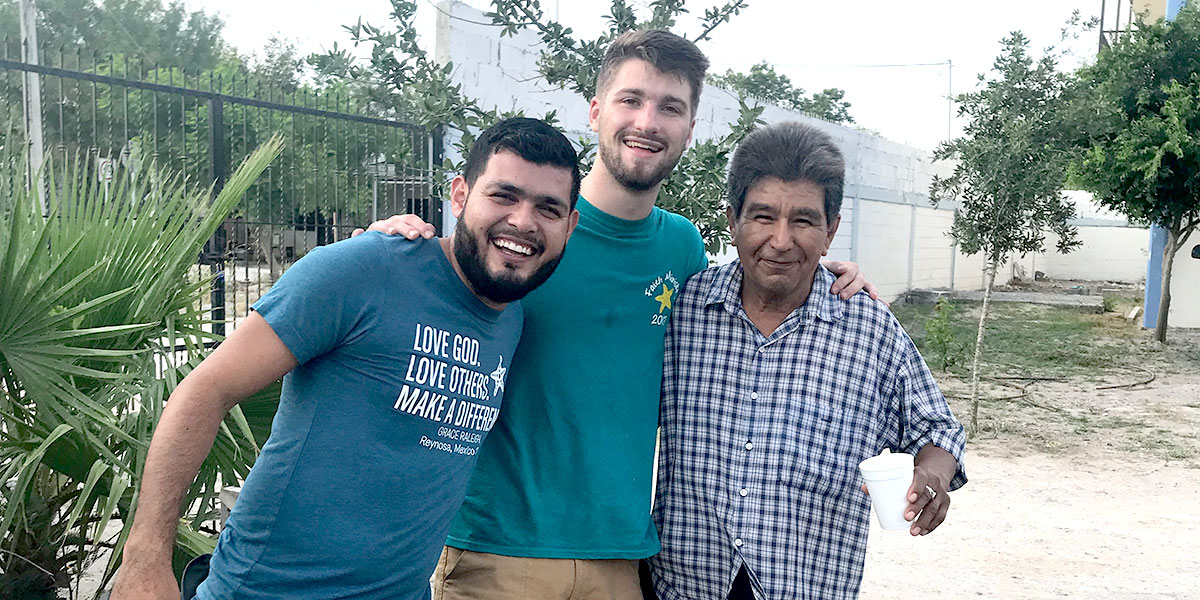 Our returning intern Luke with his friends in Naranjito