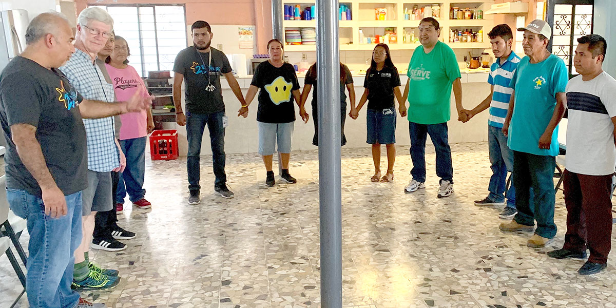 Praying for lunch with James in Reynosa