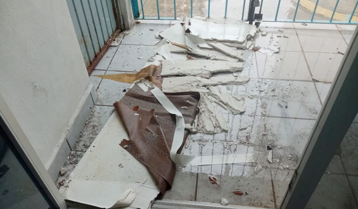 Damage at the clinic in Reynosa from Hurricane Hanna