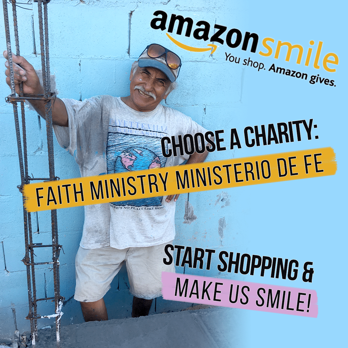 Shop on AmazonSmile and Amazon will give Faith Ministry a percentage of the purchase