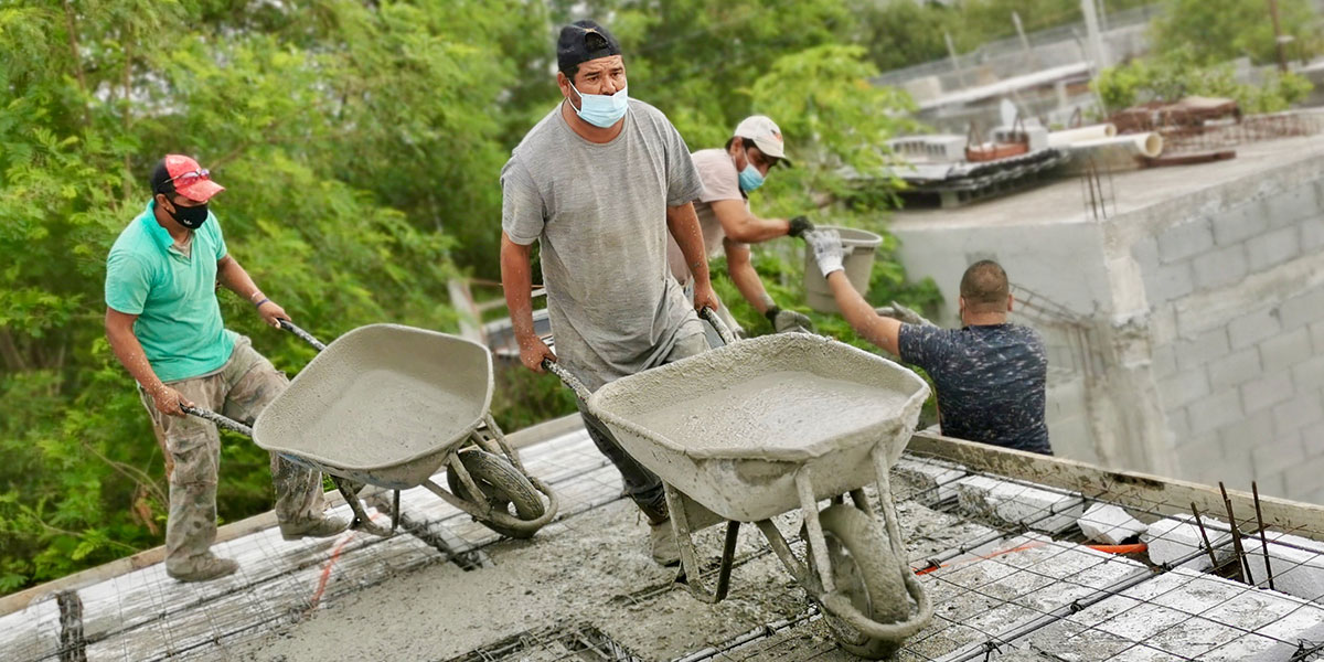 Pouring a roof in Reynosa Mexico