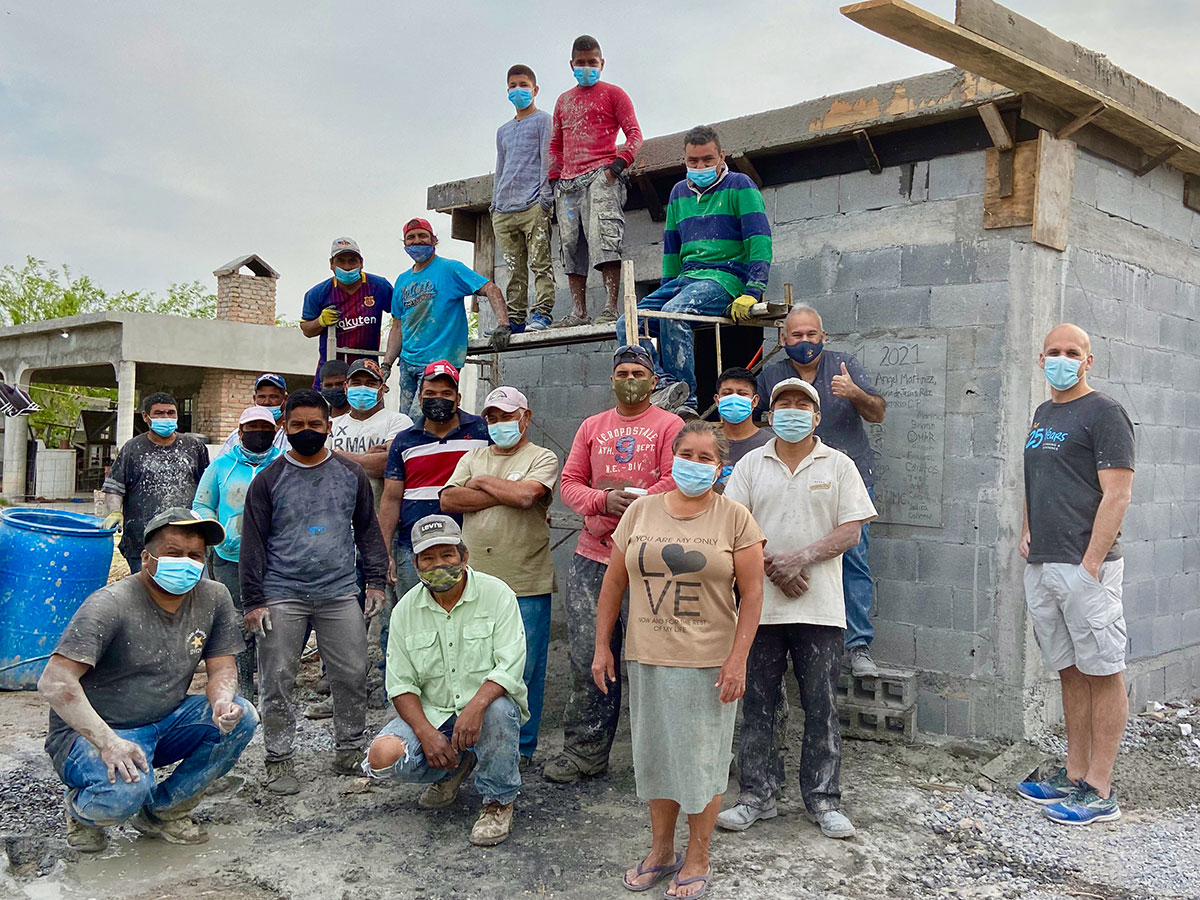 Our staff and volunteers in Reynosa Mexico pouring the roof of Casa 1