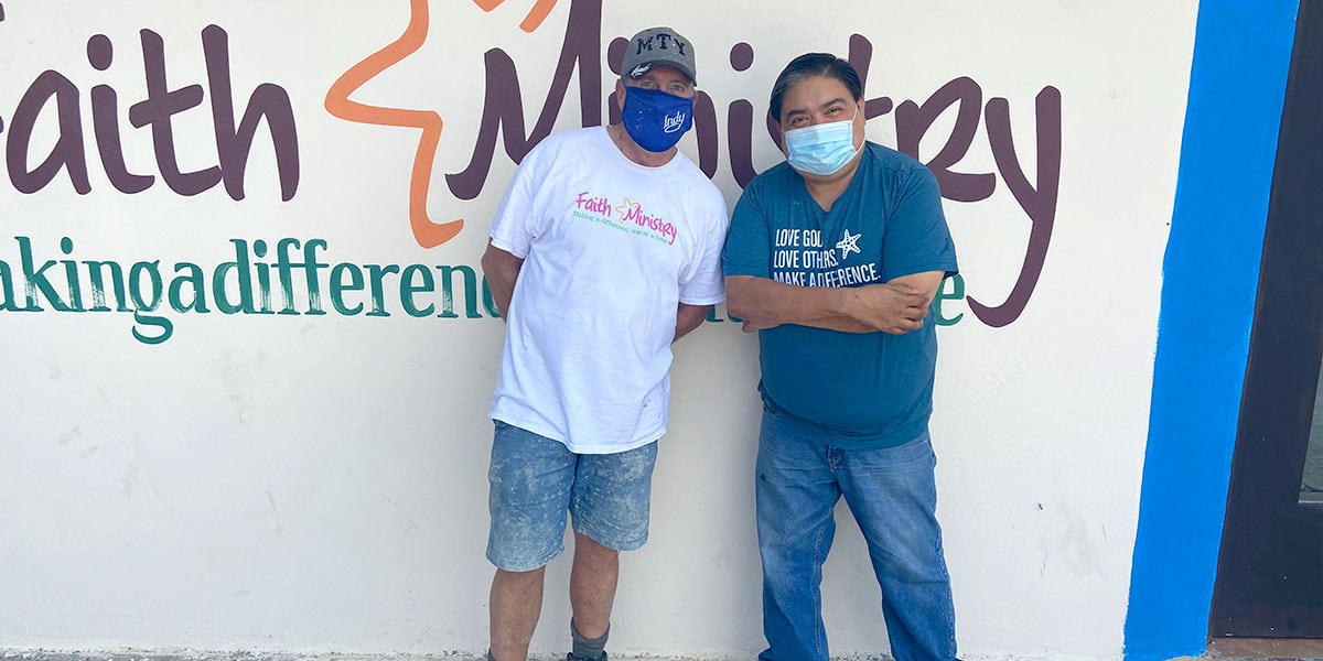 Our Board member Tom with Omar in Reynosa Mexico
