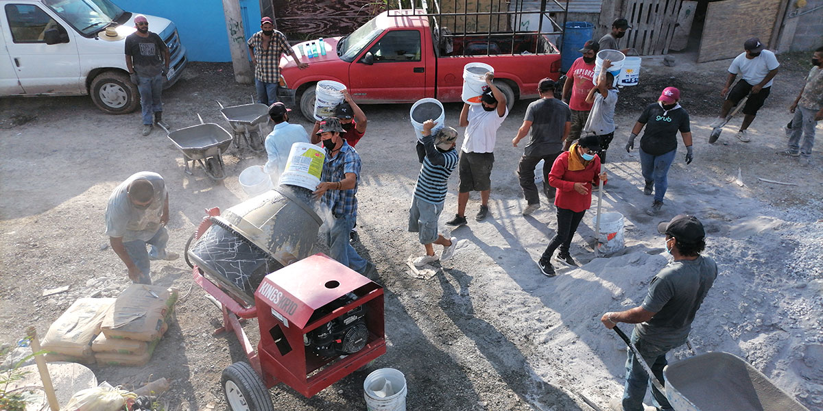 Our staff and volunteers pouring the floor of Casa 6 in Reynosa Mexico Our staff and volunteers pouring the floor of Casa 6 in Reynosa Mexico