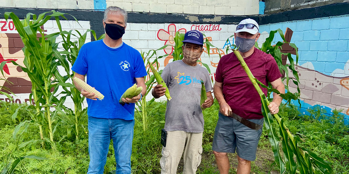 Our friends Darren and Jack with Jose at our garden in Naranjito Mexico Our friends Darren and Jack with Jose at our garden in Naranjito Mexico