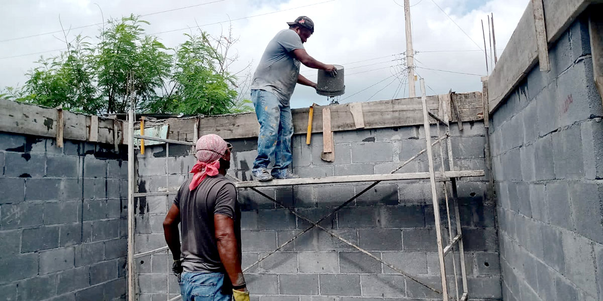 Our staff and volunteers pouring the cement ring of Casa 9 in Reynosa Mexico