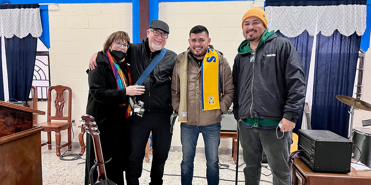 Friends from Pennsylvania and Reynosa playing music together in Mexico