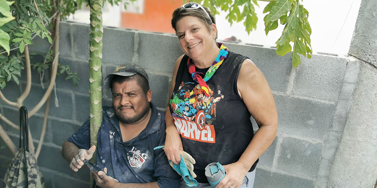 Friends from Reynosa and North Carolina reunited and working together to help build a house in Mexico