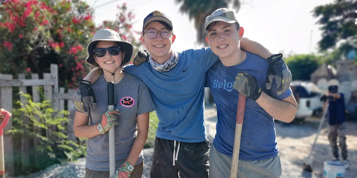 Friends from Texas helping to build a house for a family in Reynosa Mexico