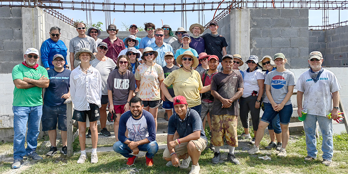 Two groups from Austin Texas with our staff and volunteers after pouring part of the cement ring at the Deantin community center in Naranjito Mexico Two groups from Austin Texas with our staff and volunteers after pouring part of the cement ring at the Deantin community center in Naranjito Mexico
