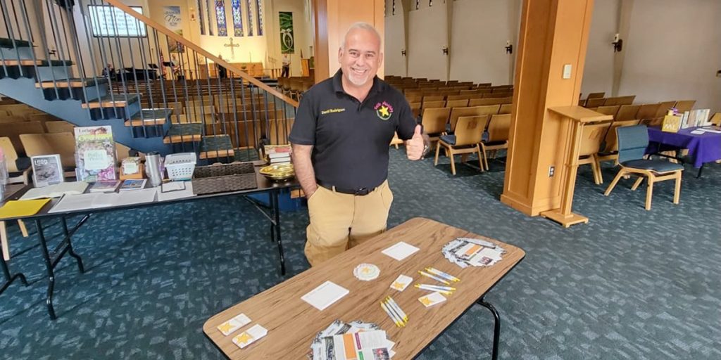 David representing Faith Ministry at Trinity Lutheran Church in Indianapolis Indiana David representing Faith Ministry at Trinity Lutheran Church in Indianapolis Indiana