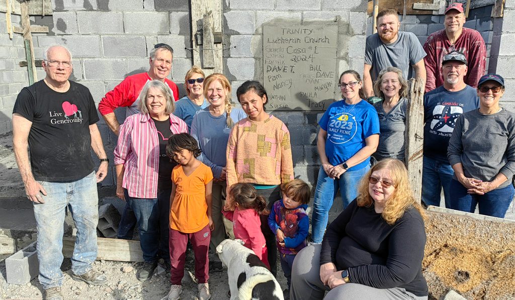 A group from Indiana with the family they helped build a home for in Reynosa Mexico