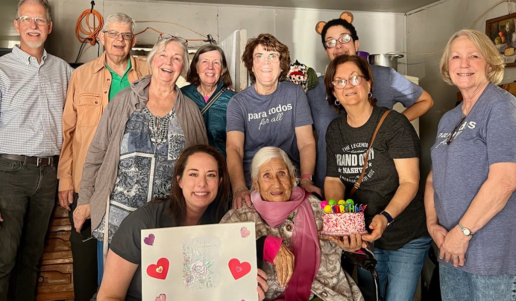 Friends from McAllen surprising our friend Otilia for her 90th birthday in Reynosa Mexico