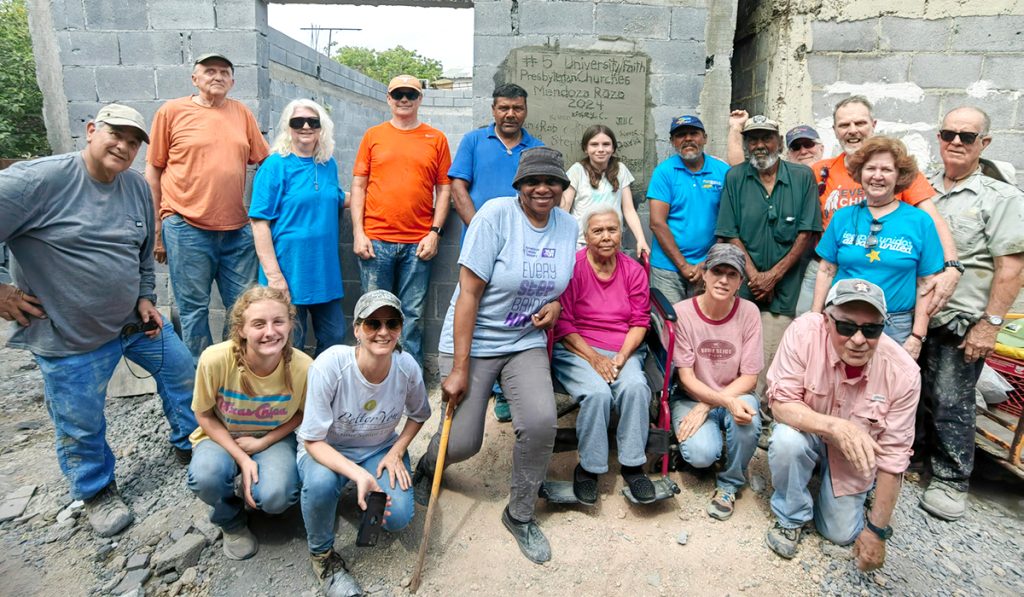 A group from Austin with the family they helped build a home for in Reynosa Mexico