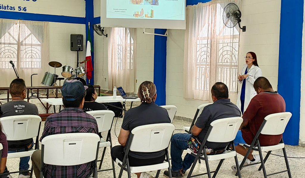 A local nutritionist teaching our staff in Reynosa Mexico A local nutritionist teaching our staff in Reynosa Mexico